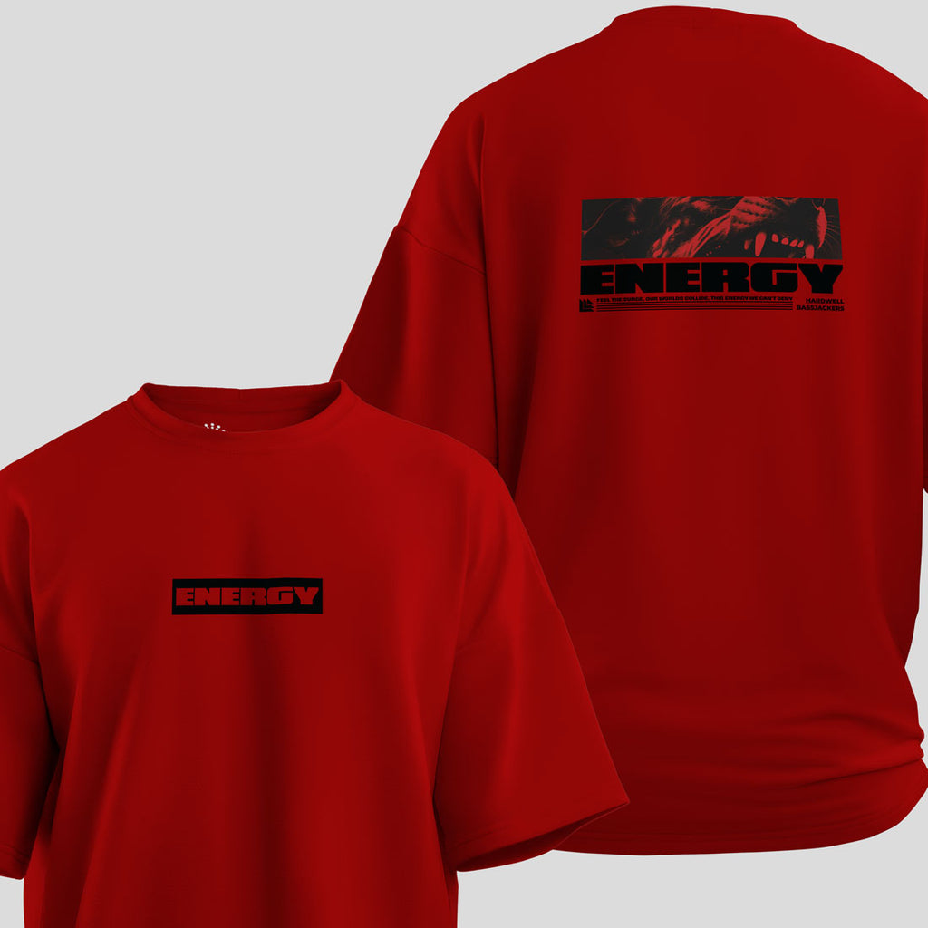 Hardwell & Bassjackers - Energy Art Edition Oversized T-Shirt (Red)