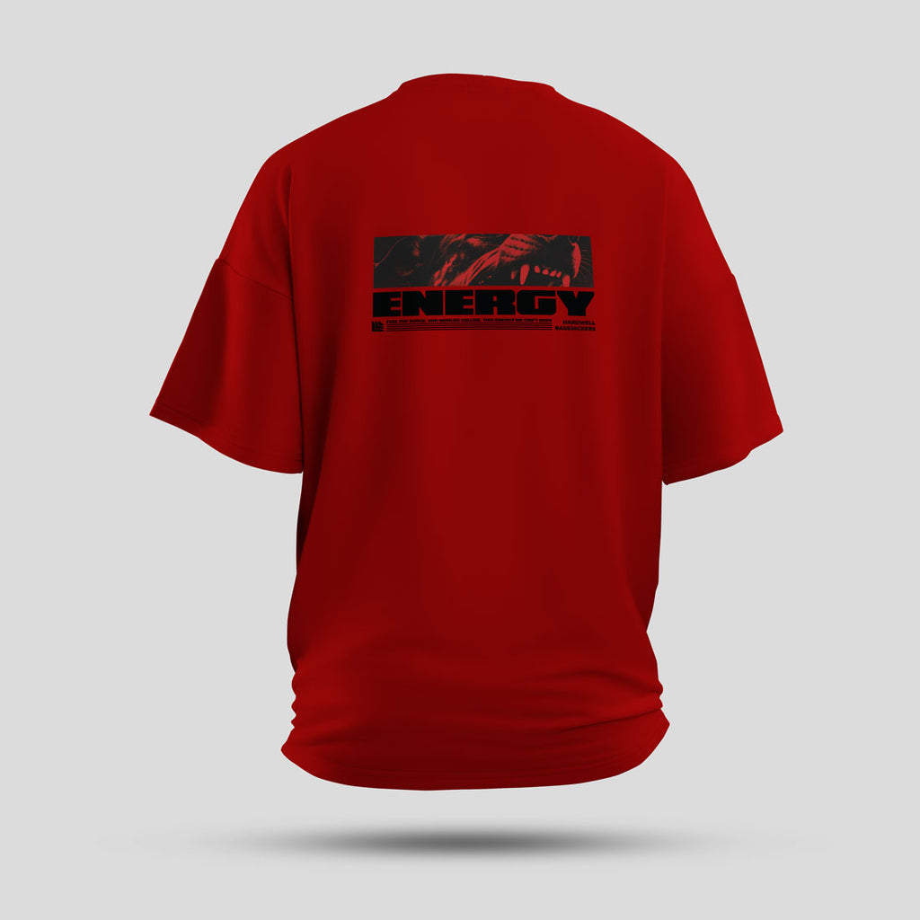 Hardwell & Bassjackers - Energy Art Edition Oversized T-Shirt (Red)