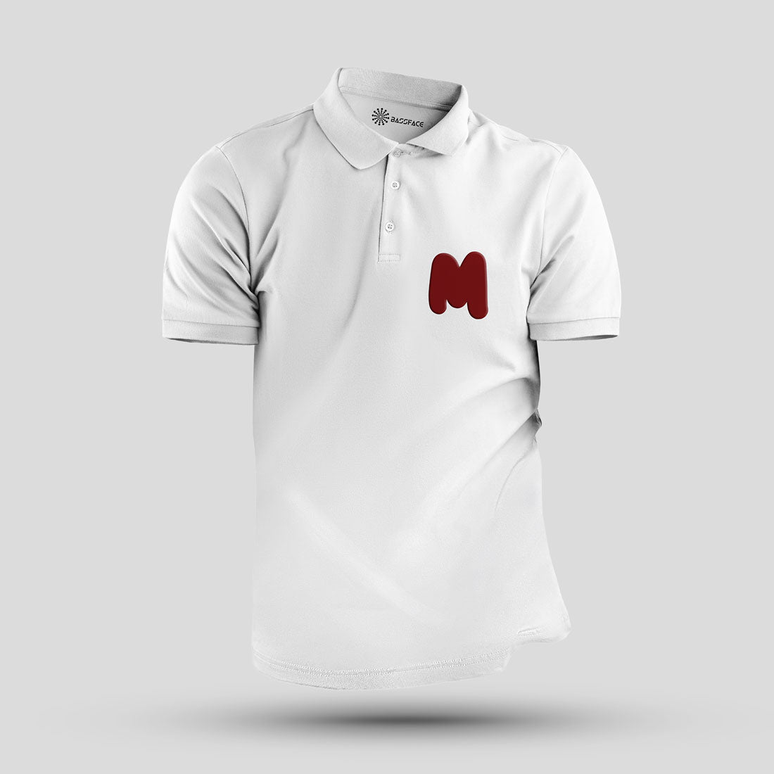 Marshmello - M Polo T-Shirt (White) - close-up of the front logo