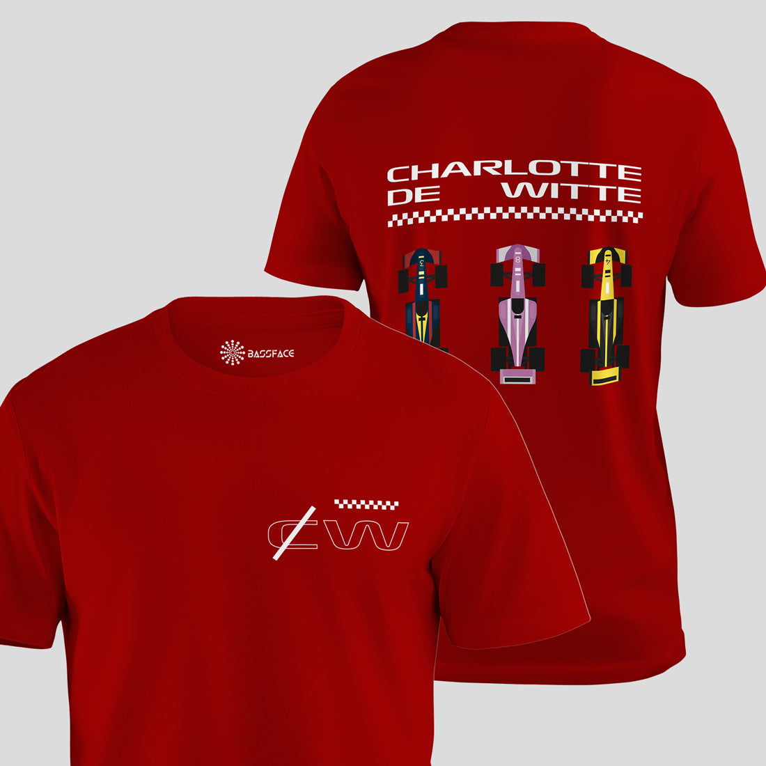 Charlotte de Witte - Formula One Regular T-Shirt (Red) - front and back view