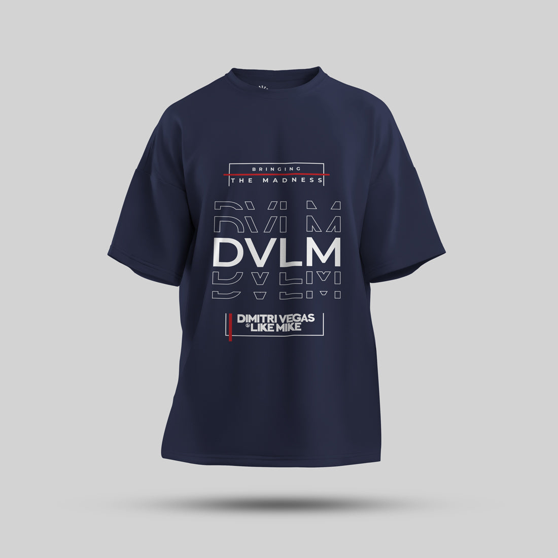 Dimitri Vegas and Like Mike - B.T.M. Oversized T-Shirt (Blue) - close-up of the front print