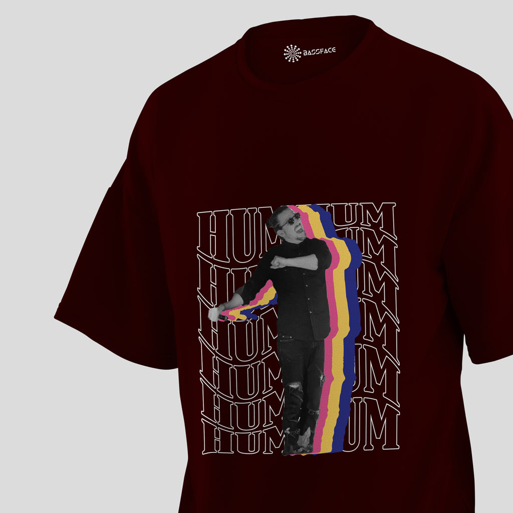 Dimitri Vegas and Like Mike - The Hum Oversized T-Shirt (Maroon)