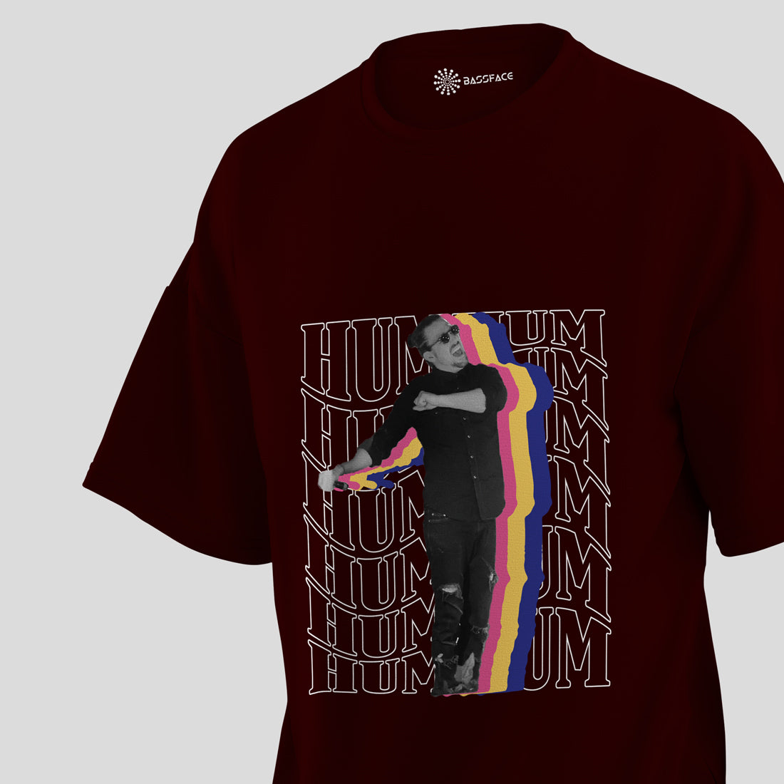 Dimitri Vegas and Like Mike - The Hum Oversized T-Shirt (Maroon) - front view