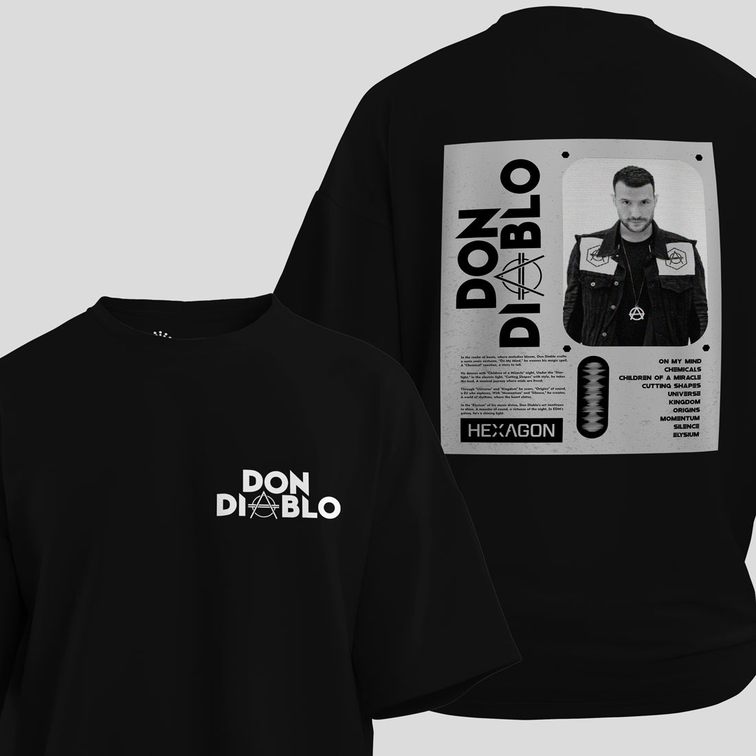 Don Diablo - Artist Edition Oversized T-Shirt (Black) - front and back view
