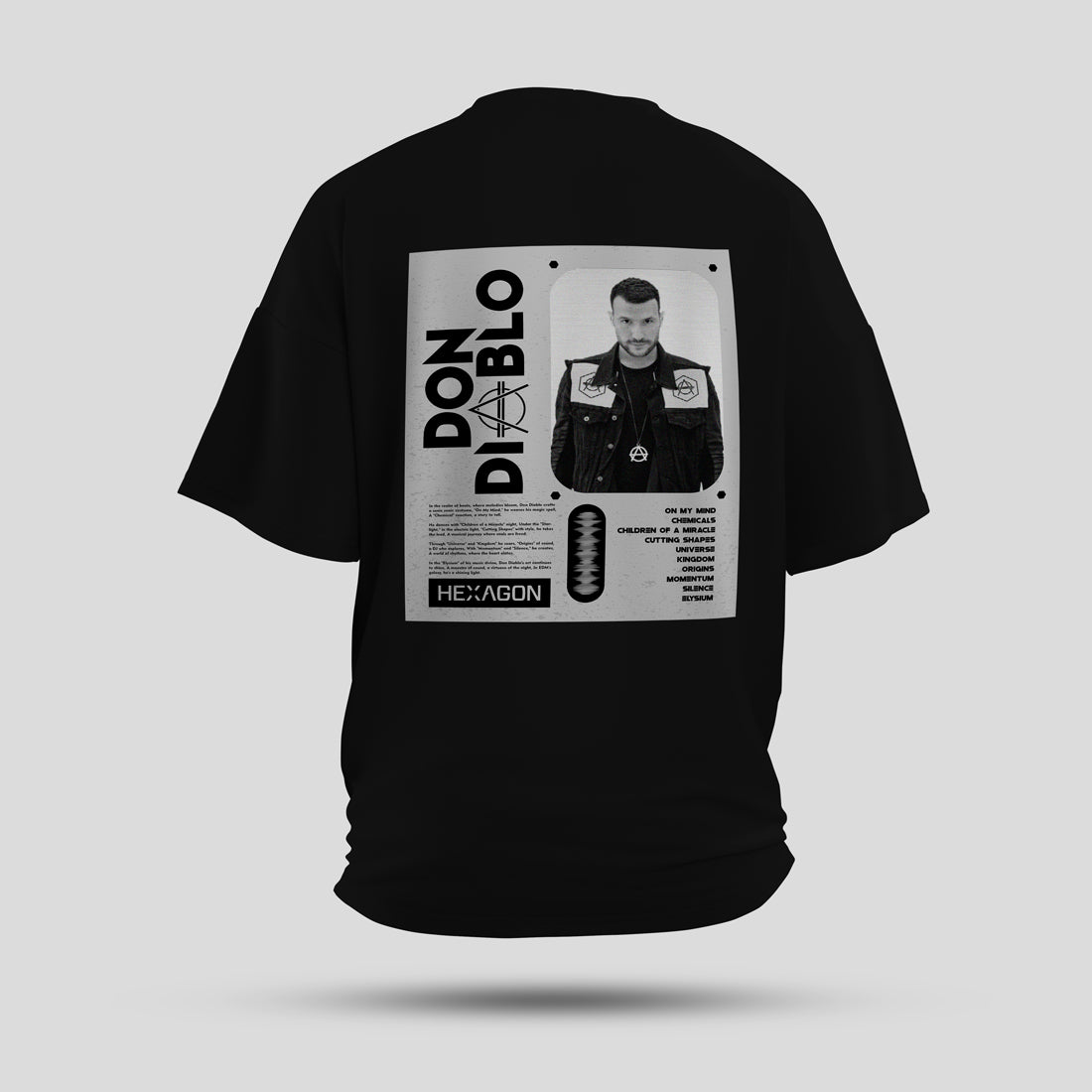 Don Diablo - Artist Edition Oversized T-Shirt (Black) - back view showing the print