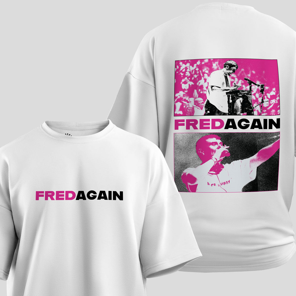 Fred Again - Artist Edition Oversized T-Shirt (White) - front and back view