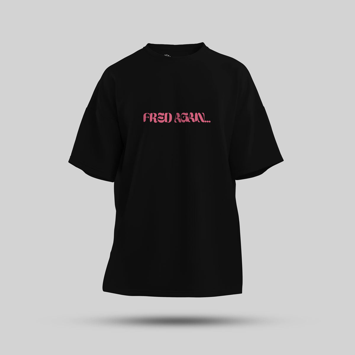 Fred Again - Don't Blink Oversized T-Shirt (Black) - front view showing the logo