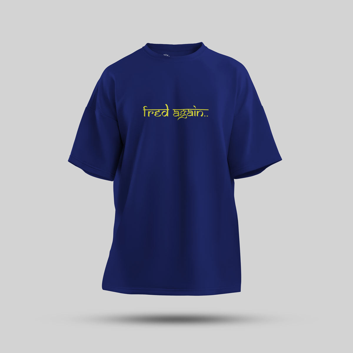 Fred Again - India Tour '26 Oversized T-Shirt (Royal Blue) - front view showing the logo