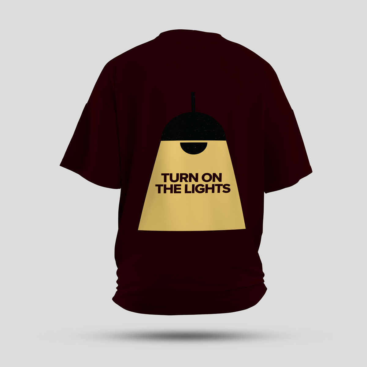 Fred Again x Swedish House Mafia - Turn On The Lights Again Oversized T-Shirt (Maroon) - back view showing the print
