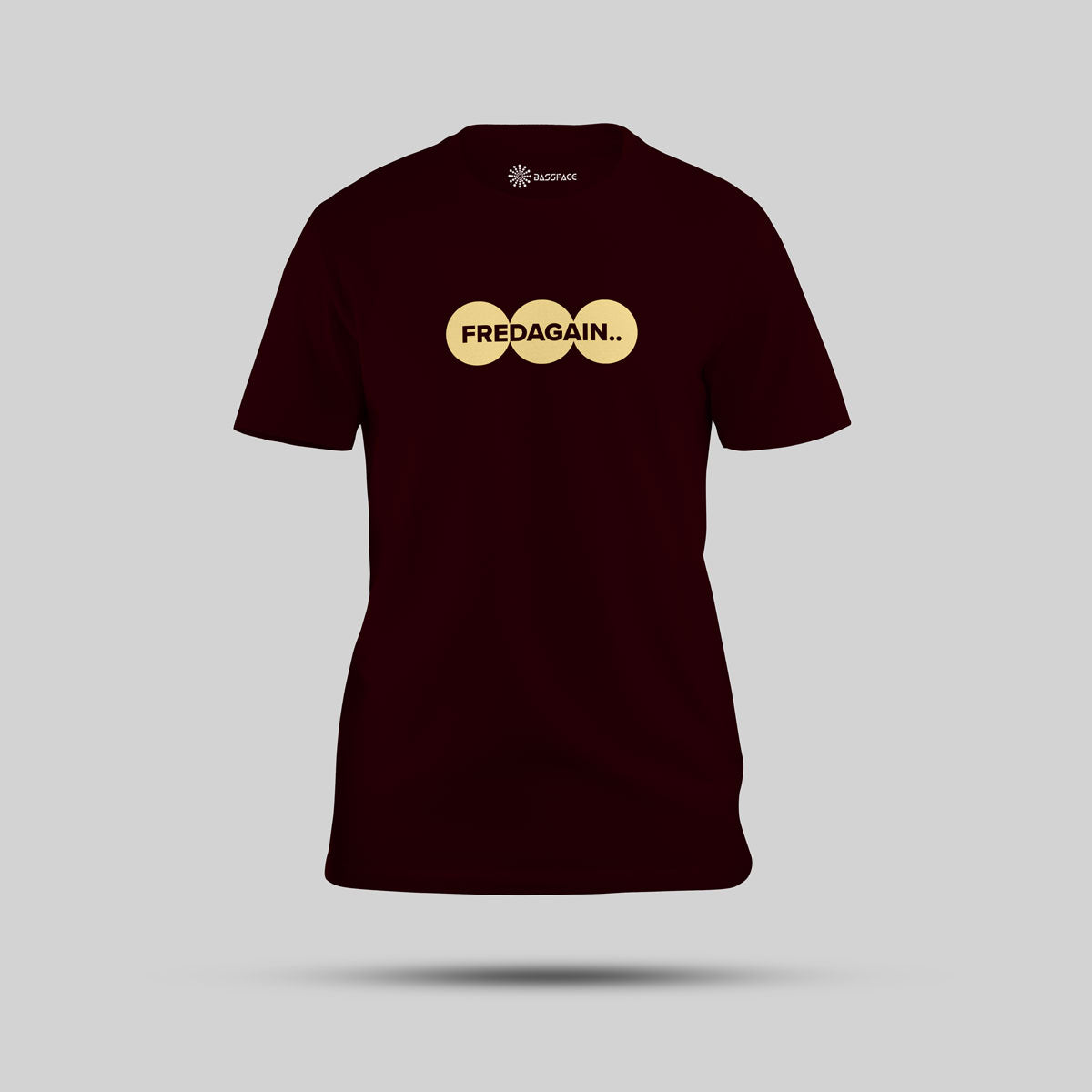 Fred Again x Swedish House Mafia - Turn On The Lights Again Regular T-Shirt (Maroon) - front view showing the logo