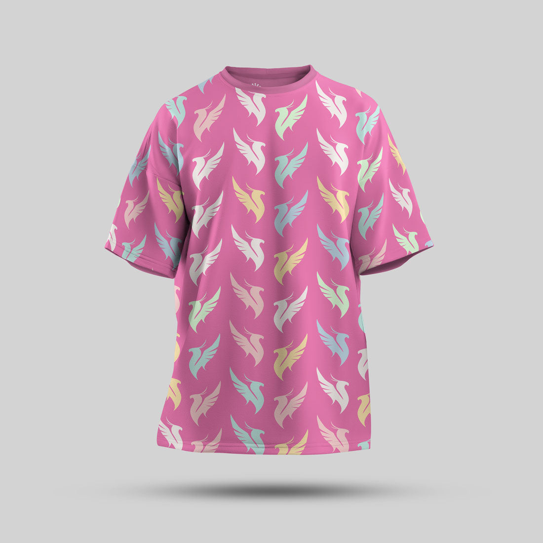 Illenium - Bird Oversized T-Shirt - front view of the all-over bird print