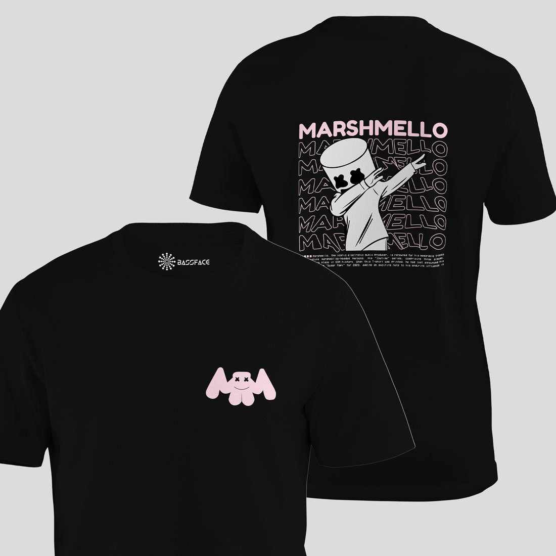 Marshmello - Artist Edition Regular T-Shirt (Black) - front and back view